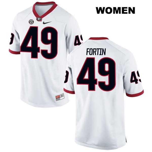 Georgia Bulldogs Women's Turner Fortin #49 NCAA Authentic White Nike Stitched College Football Jersey AHY1056HZ